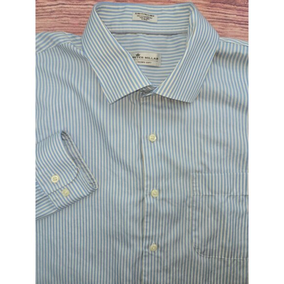 Peter Millar Crown Soft Striped Button Down Dress Shirt XXL - Picture 4 of 6
